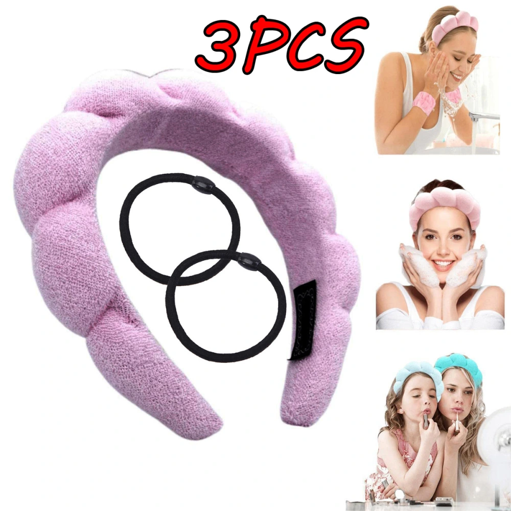 3Pcs Women Spa Headband for Washing Face Makeup Removal