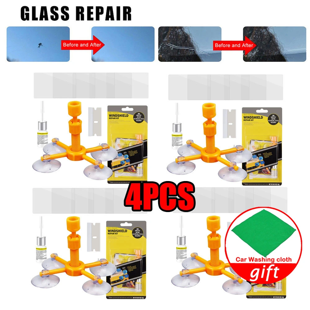 4 Kit Glass Scratch Crack Restore Repair Tool Set