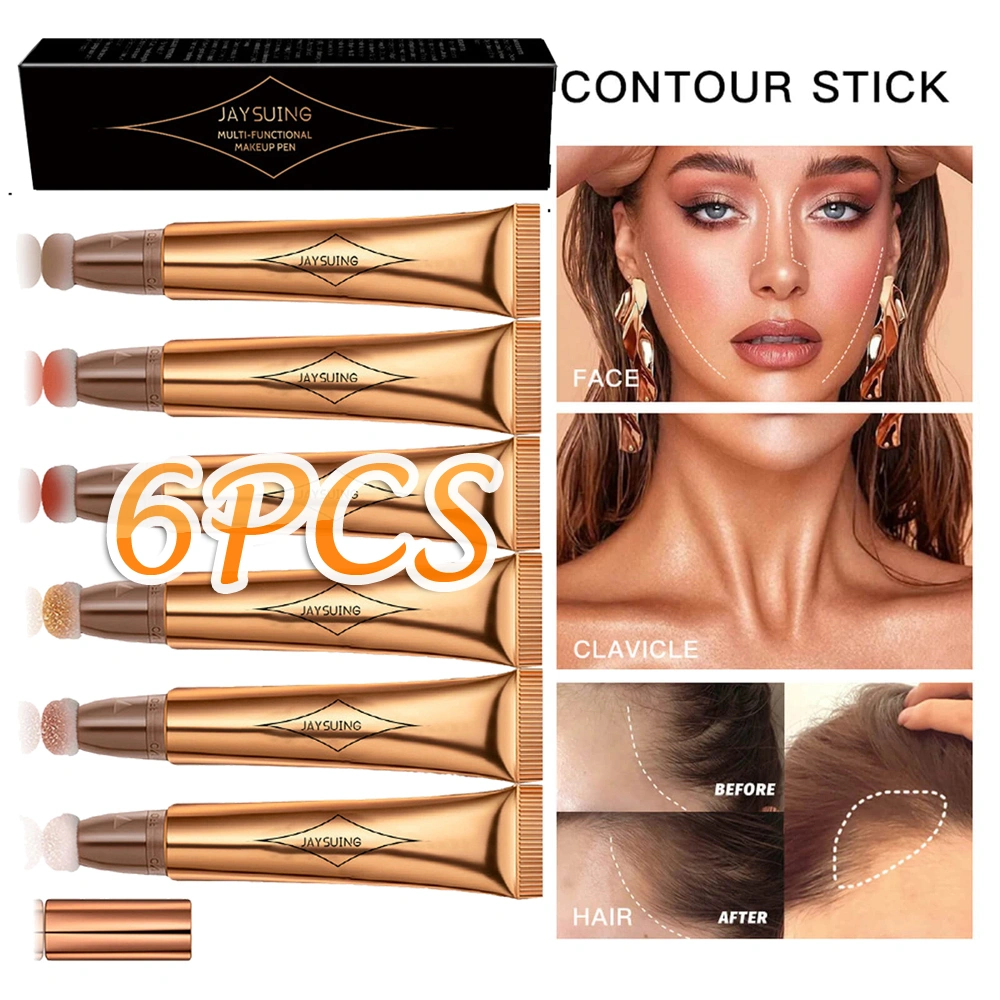 6PCS Lightweight Blendable Super Silky Cream Contour Stick