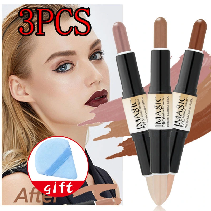 3PCS Face Highlighter Waterproof and Sweatproof-Makeup+Gift