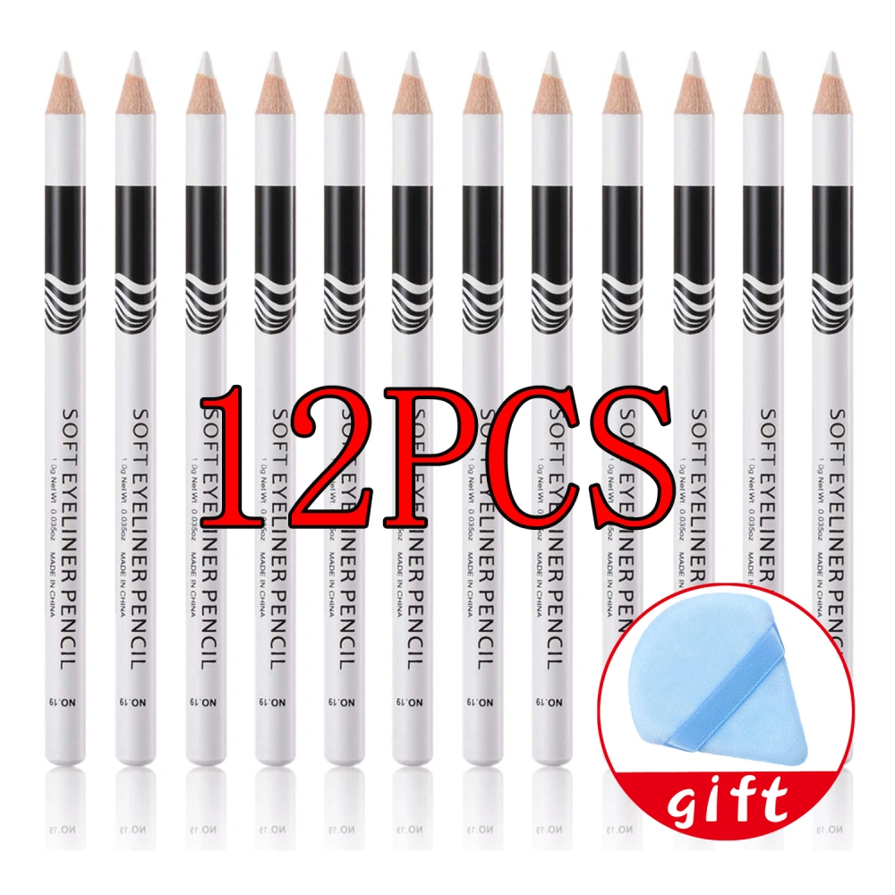 12PCS Long-lasting Sweat-proof Eyeliner White