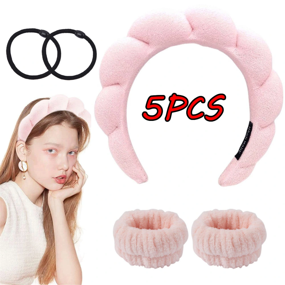 5 Pcs Women Spa Headband Thick, Soft, Plush, Absorbent