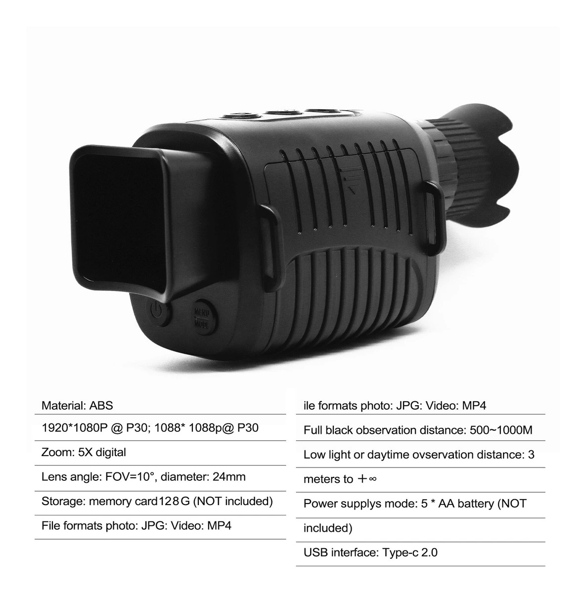 1080P Digital Night Vision Monoculars+Lens Cloth