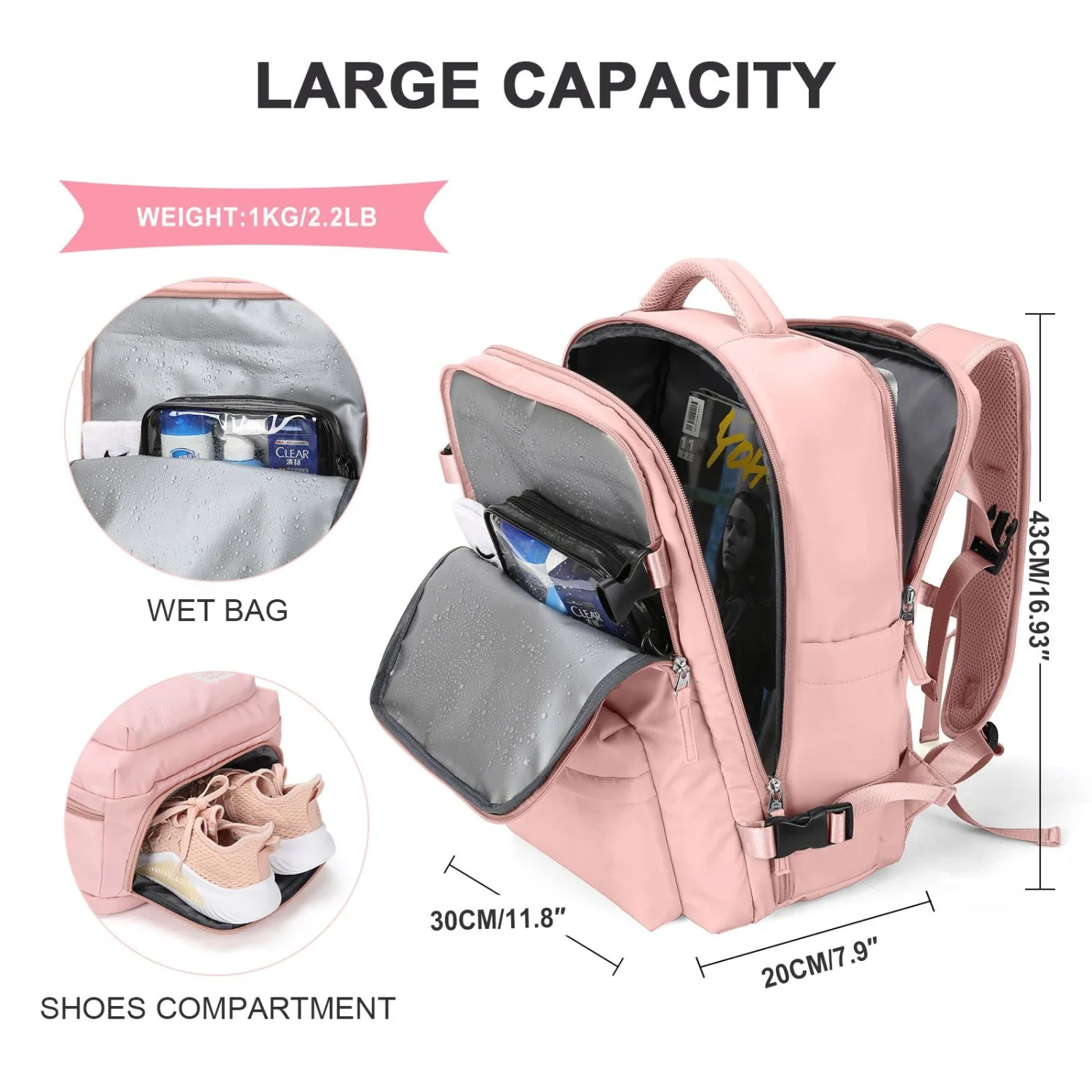 Travel Backpack Hiking Backpack Usb Charging Port