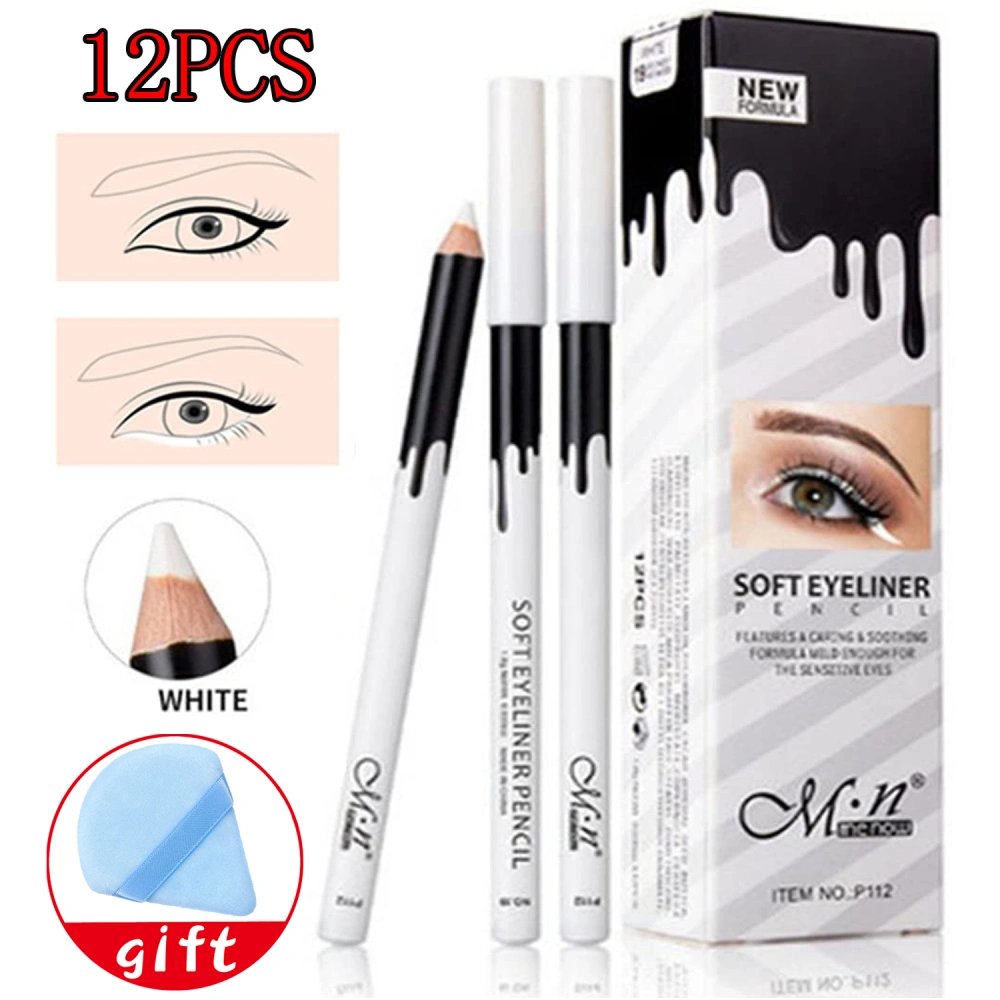 12PCS White Eyeliner Eyeliner Makeup Brow Tint Pen