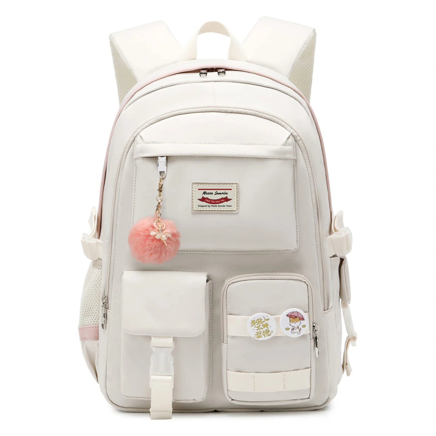 Girls Backpack Student Schoolbag With Badge