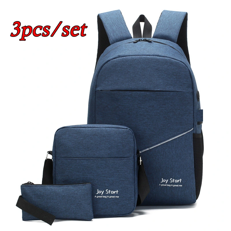 3PCS multifunctional backpack, morning backpack USB port