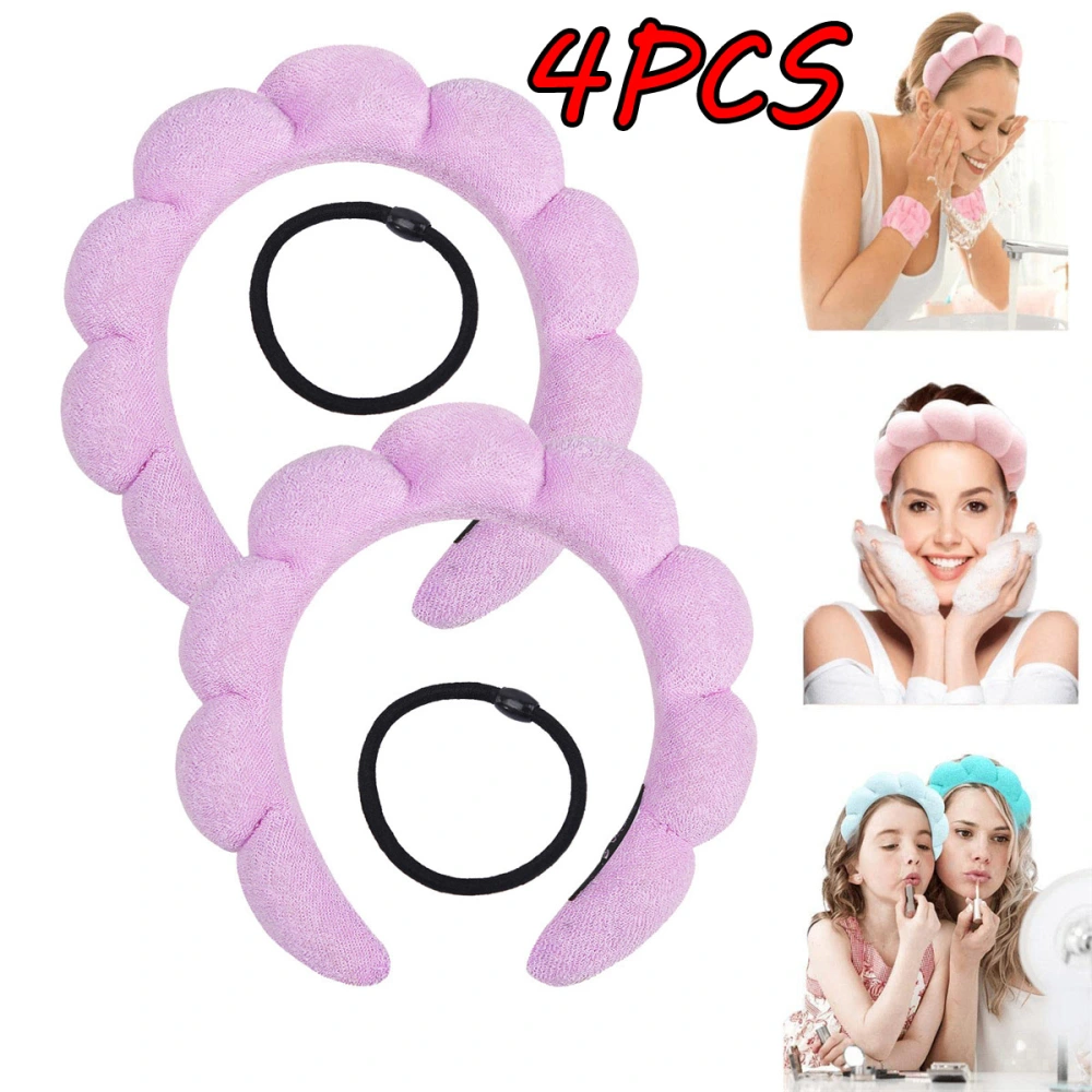 4Pcs Spa Headband Face Washing Headband