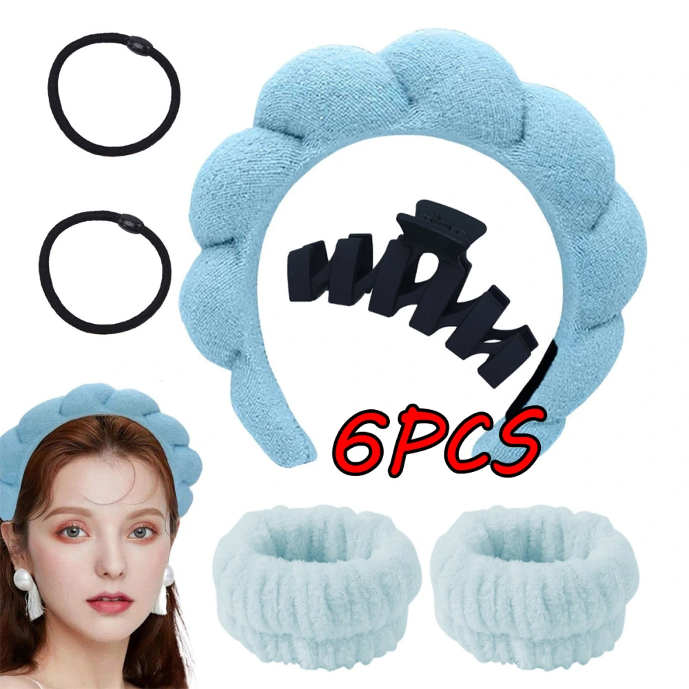 6Pcs Sponge Spa Headband for Washing Face