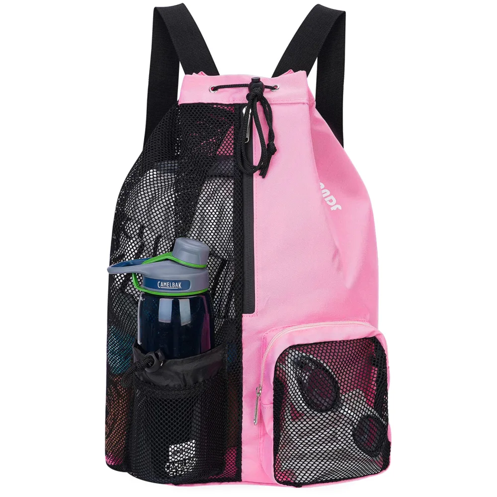 Mesh Backpack With Drawstring Gym Bag Sports Bag