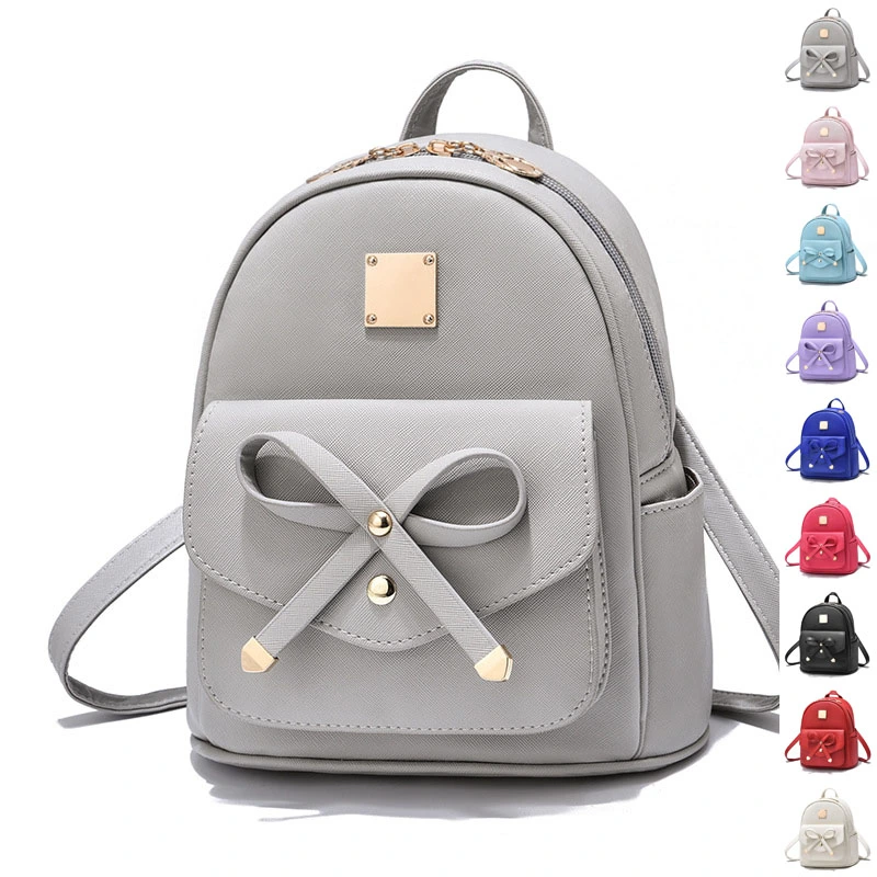 Elegant Bow Knot Backpack With Zippered Internal Pocket