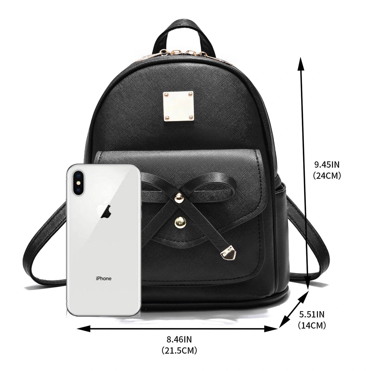 Elegant Bow Ladies Backpack Small Size