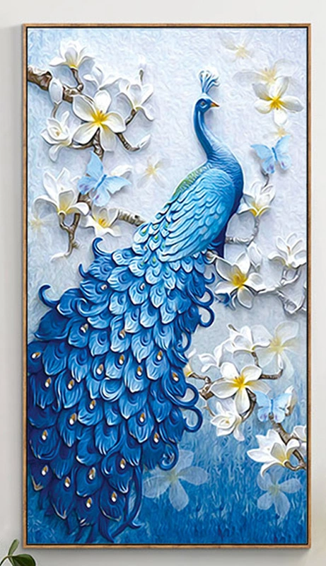 5D Diamond Painting Kit Peacock Mosaic 30x50cm