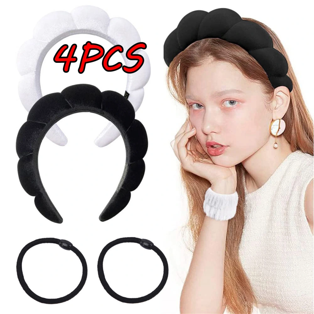 4Pcs Spa Headband Makeup Removal, Shower, Skincare