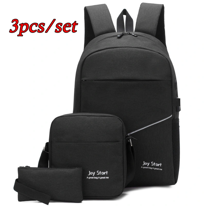 3PCS USB Backpack Ergonomic Design, Waterproof Backpack