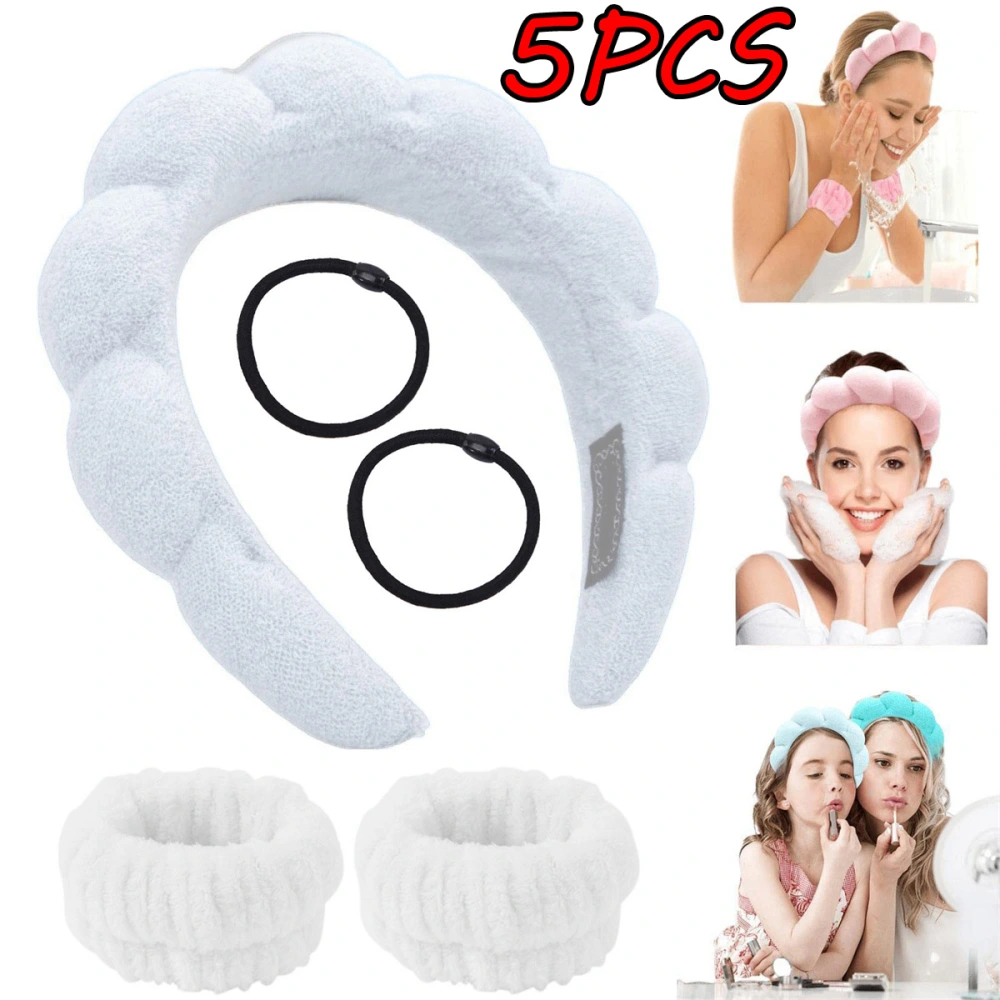 5Pcs Women Spa Headband for Face Washing,Mask,Skin Treatment