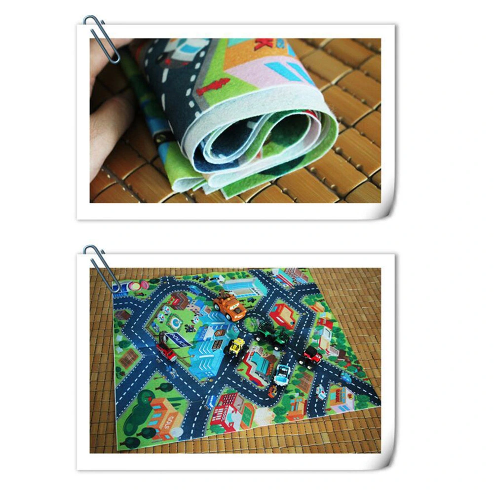 80x70cm City Traffic Layout Non-woven Cloth Baby Carpet Crawling Mat Play Rug