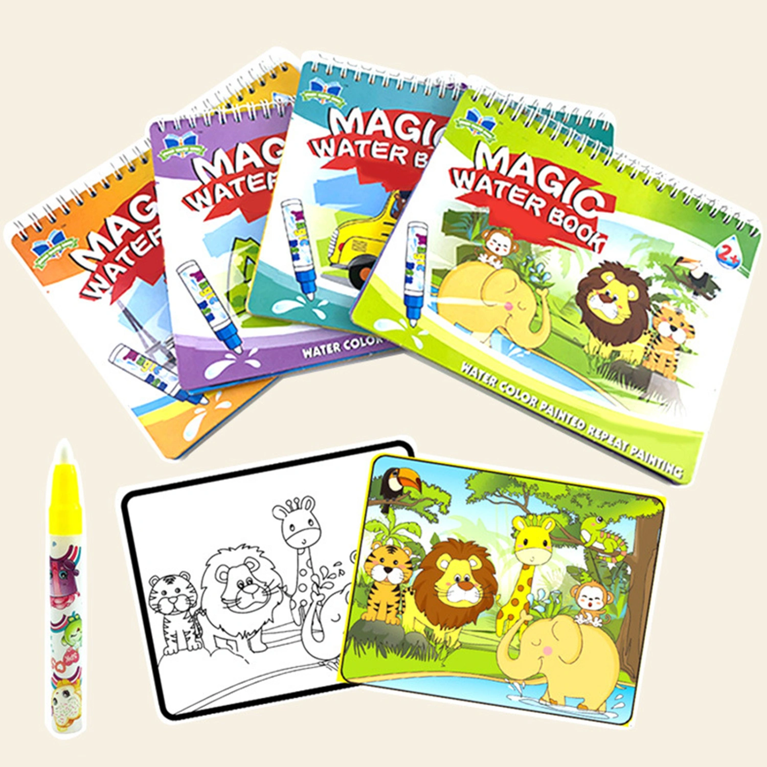 Color Changing Kids Drawing Book Ergonomic Paper Magical Water Coloring Painting Book for Child
