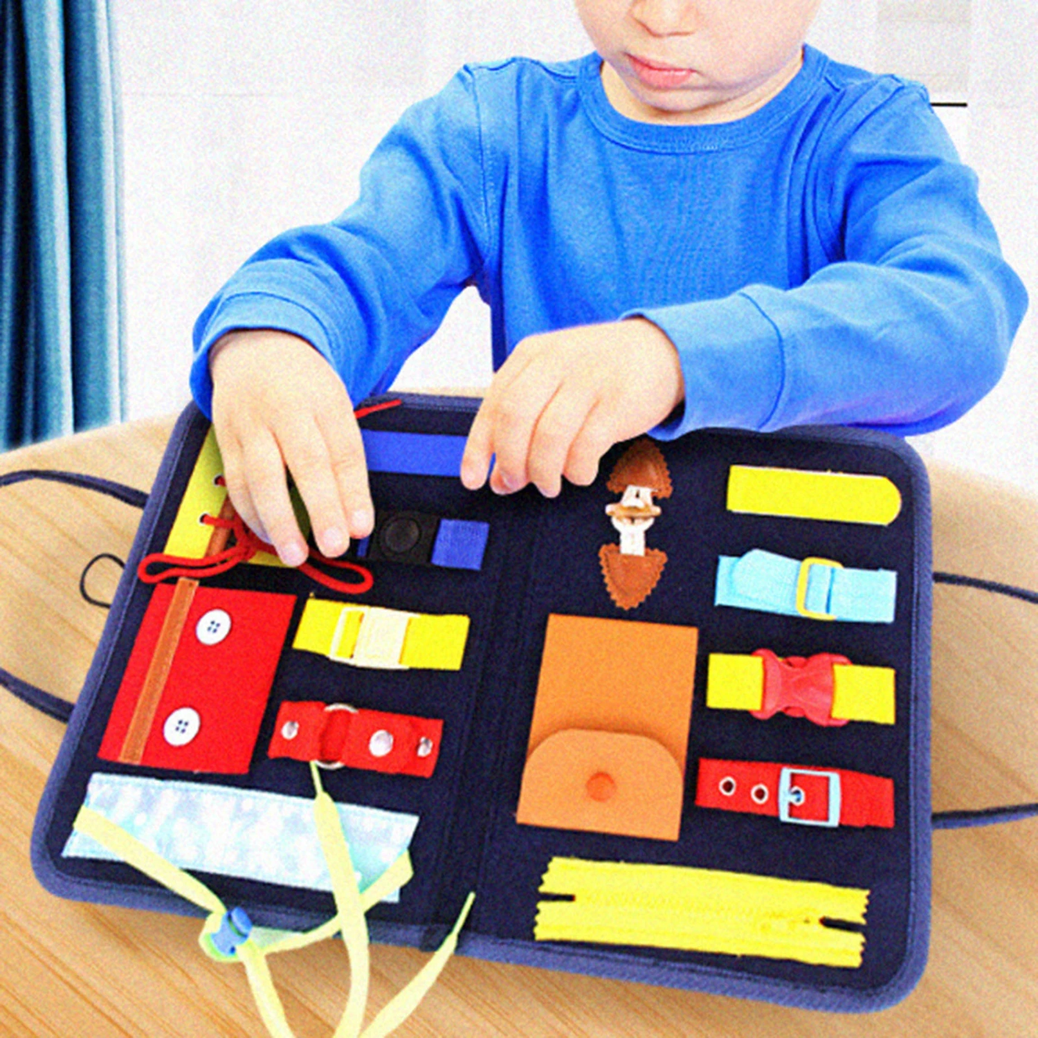 Educational Bag Brain Development Multifunctional Felt Toddlers Foldable Sensory Toy Pack for Gift