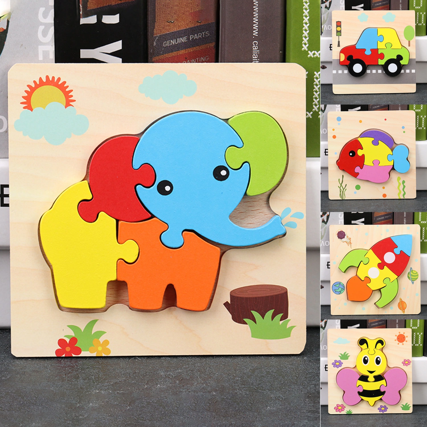 Building Block Toys Three-dimensional Intellectual Development Fall Resistant DIY Assembling Animal Train Puzzles Toy Early Education Toys