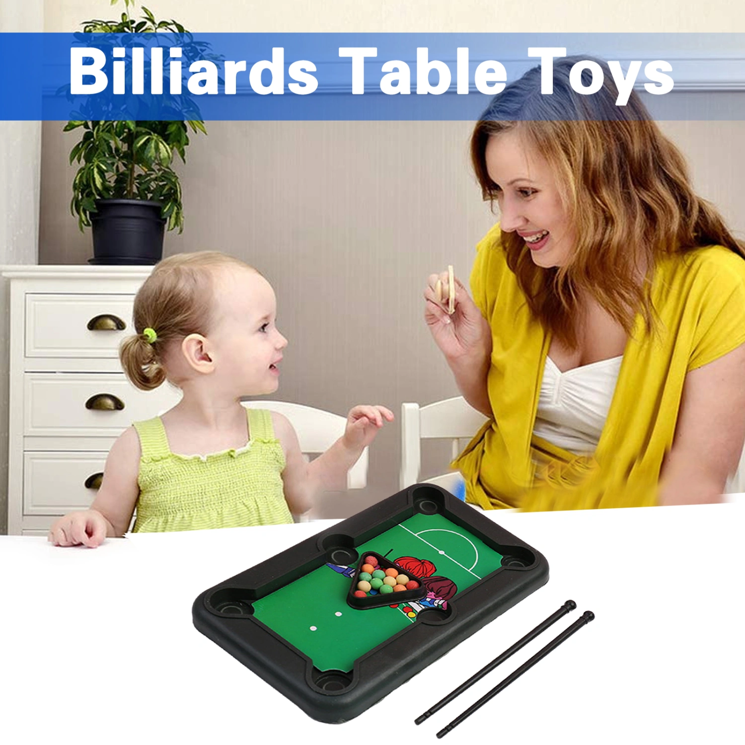 Mini Desktop Billiards Game Stress Relief Develop Hand-Eye Coordination Easy to Carry Billiards Table Toys Home Toys