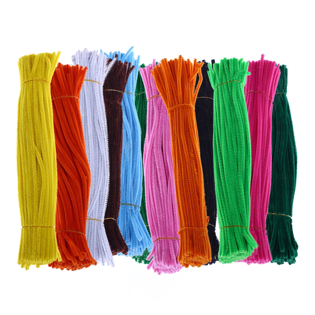 100Pcs Chenille Stems Pipe Cleaners Twist Rods Kids DIY Craft Educational Toy