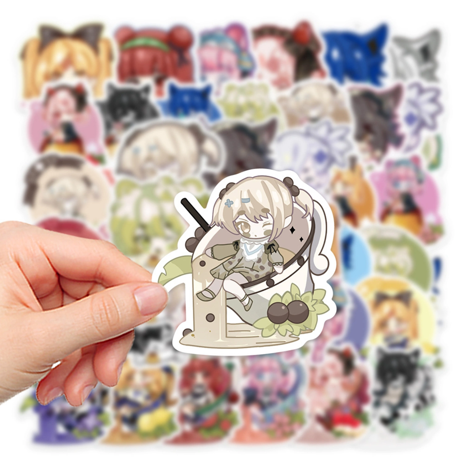 50Pcs Anime Stickers Various Styles Afternoon Tea Dessert Cake Cute Decals DIY Vinyl Art Waterproof Skateboard Journal Album Laptop Luggage Stickers Children Gift