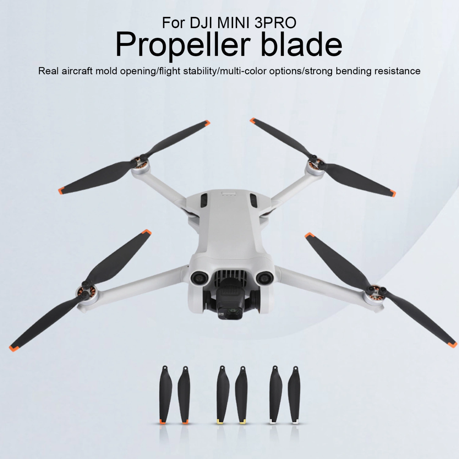 1 Set Drone Propeller Quick-Release Low-Noise Ultra-Light Anti-Deform Long Lasting Replace Propeller Plastic Drone Propeller Blades Spare Parts Replacement Set for DJI Mini 3Pro