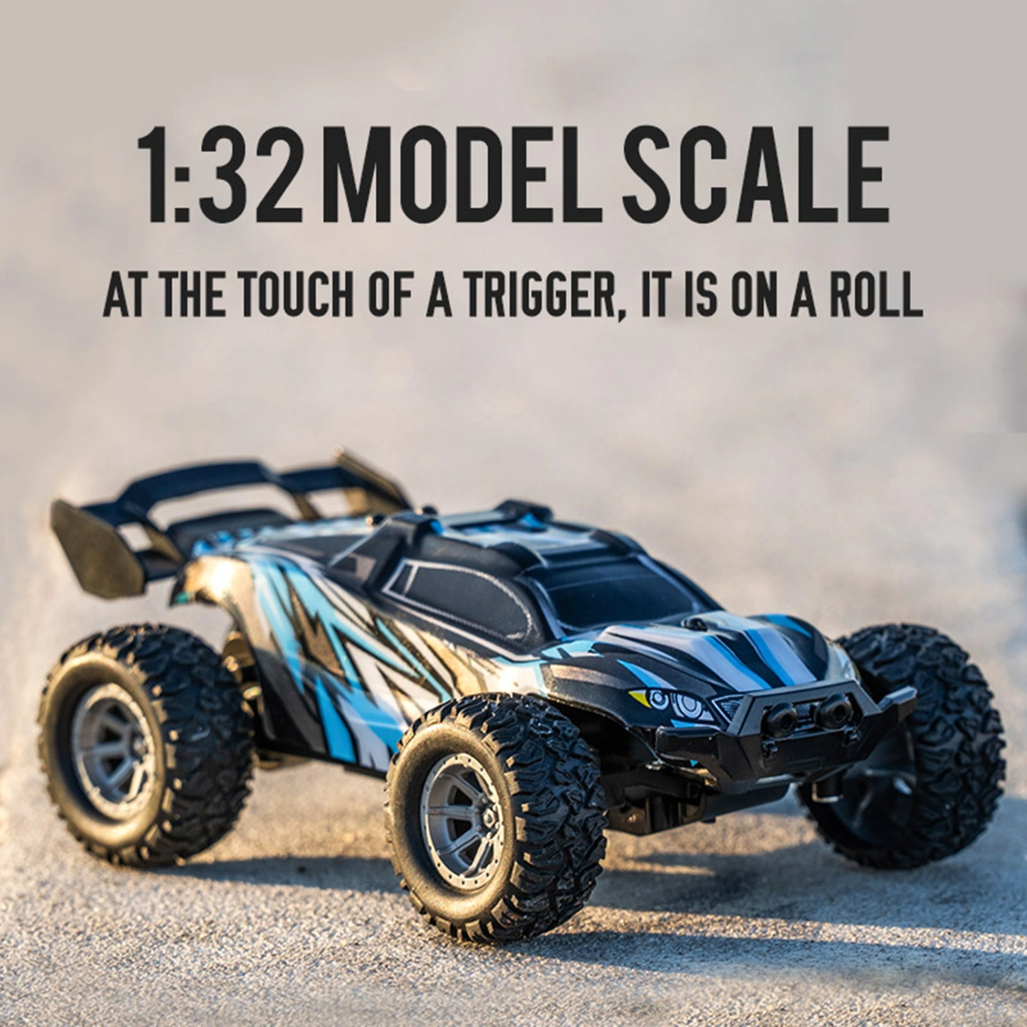 1 Set RC Car Toy with Lights Cool Styling Rechargeable Shock Proof Simulation Model Toy 1/32 Scale High Speed Drift Racing Remote Control Off-Road Car Boys Toy