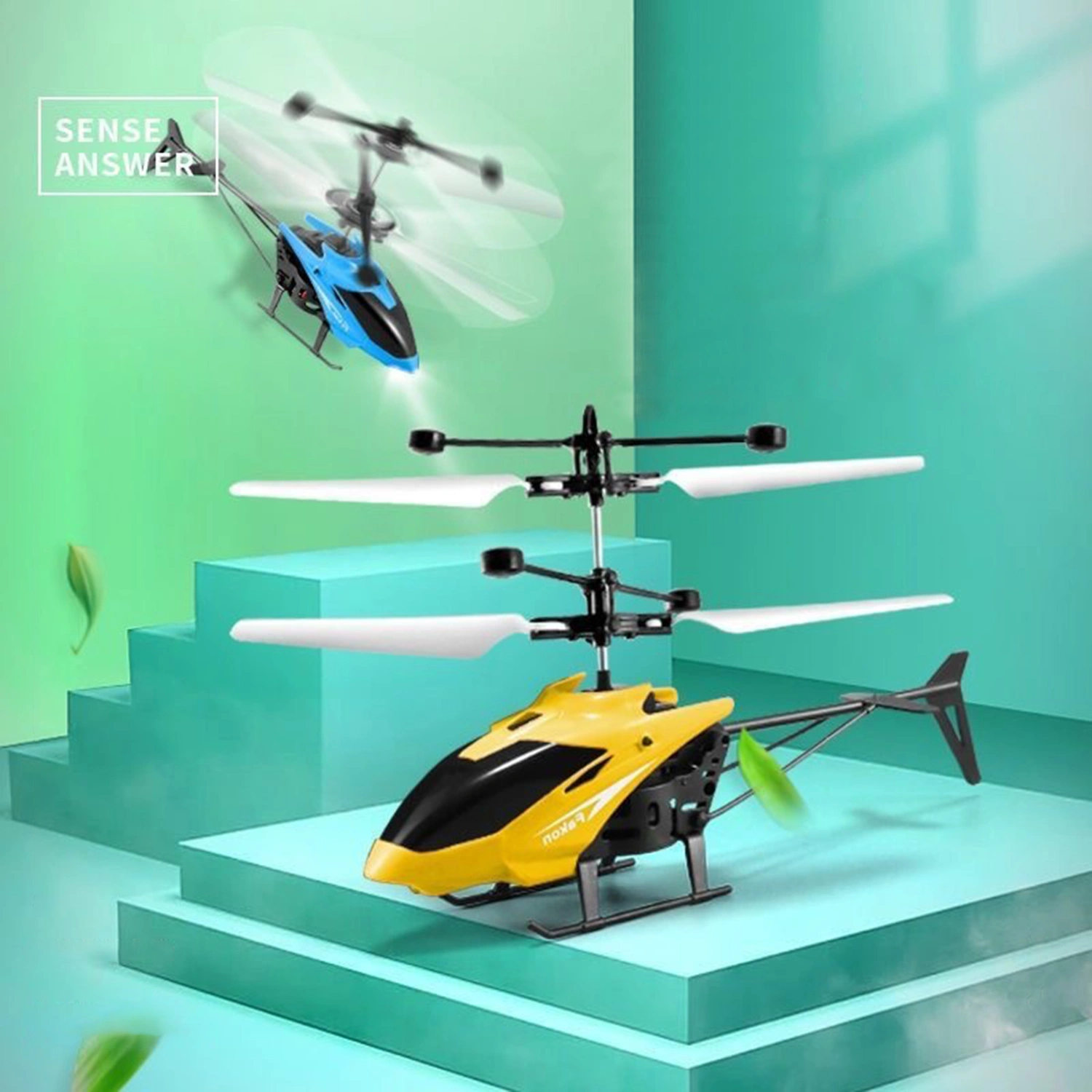 1 Set RC Aircraft Toy with Bright Light Gesture Infrared Sensor Anti-collision Rechargeable Simulation Model Toy Anti-interference Remote Control Airplane Mini 2CH Helicopter Toy Children Toy