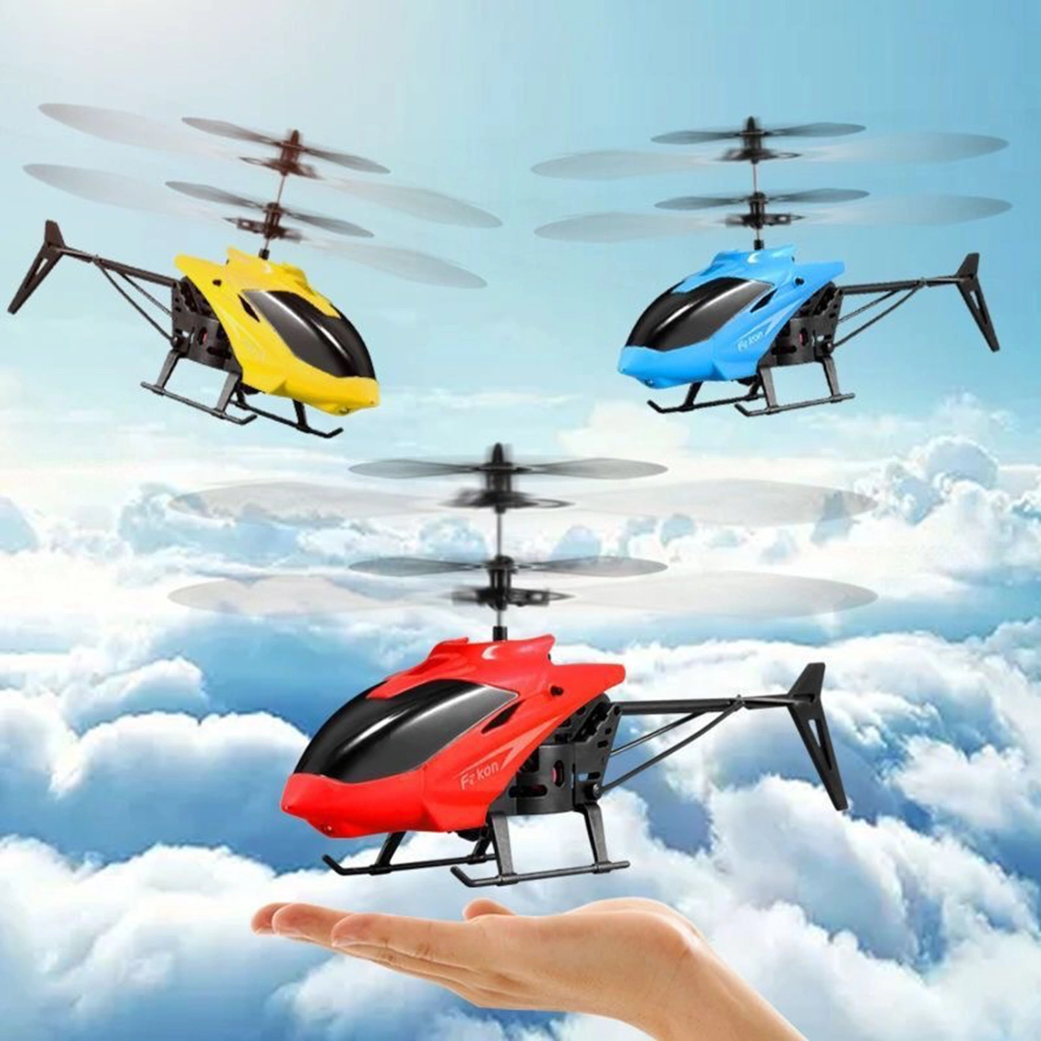 1 Set RC Aircraft Toy with Bright Light Gesture Infrared Sensor Anti-collision Rechargeable Simulation Model Toy Anti-interference Remote Control Airplane Mini 2CH Helicopter Toy Children Toy