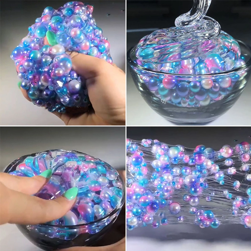 60ml Colorful Beads Elastic Mud DIY Slime Stress Relief Clay Kids Children Toy