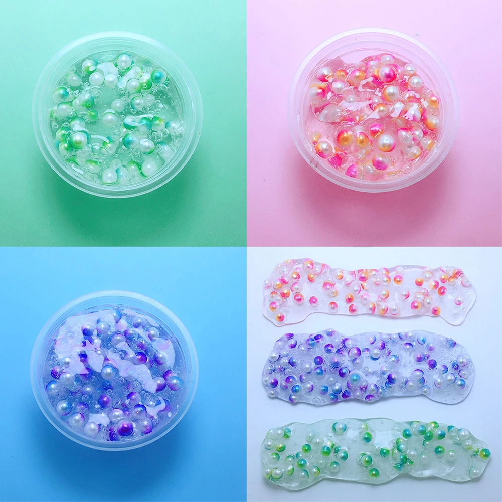60ml Colorful Beads Elastic Mud DIY Slime Stress Relief Clay Kids Children Toy