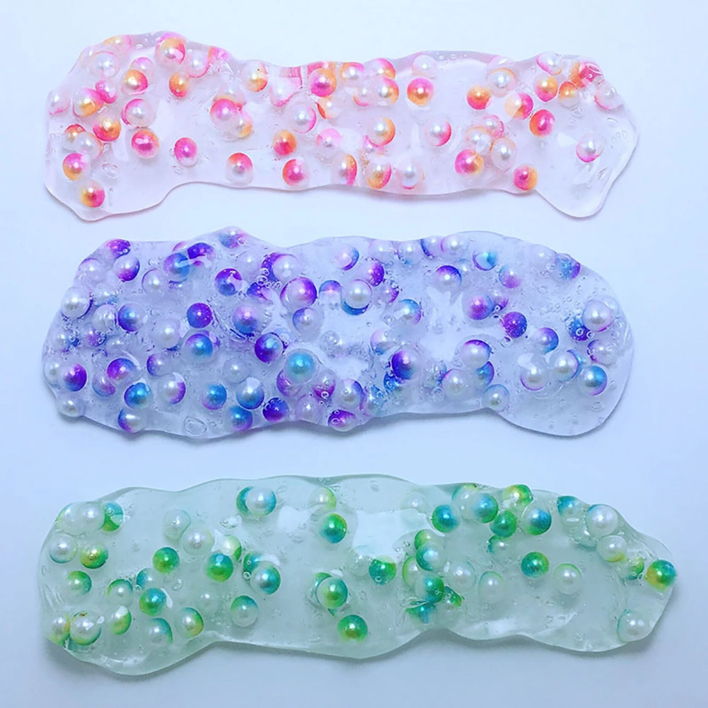 60ml Colorful Beads Elastic Mud DIY Slime Stress Relief Clay Kids Children Toy