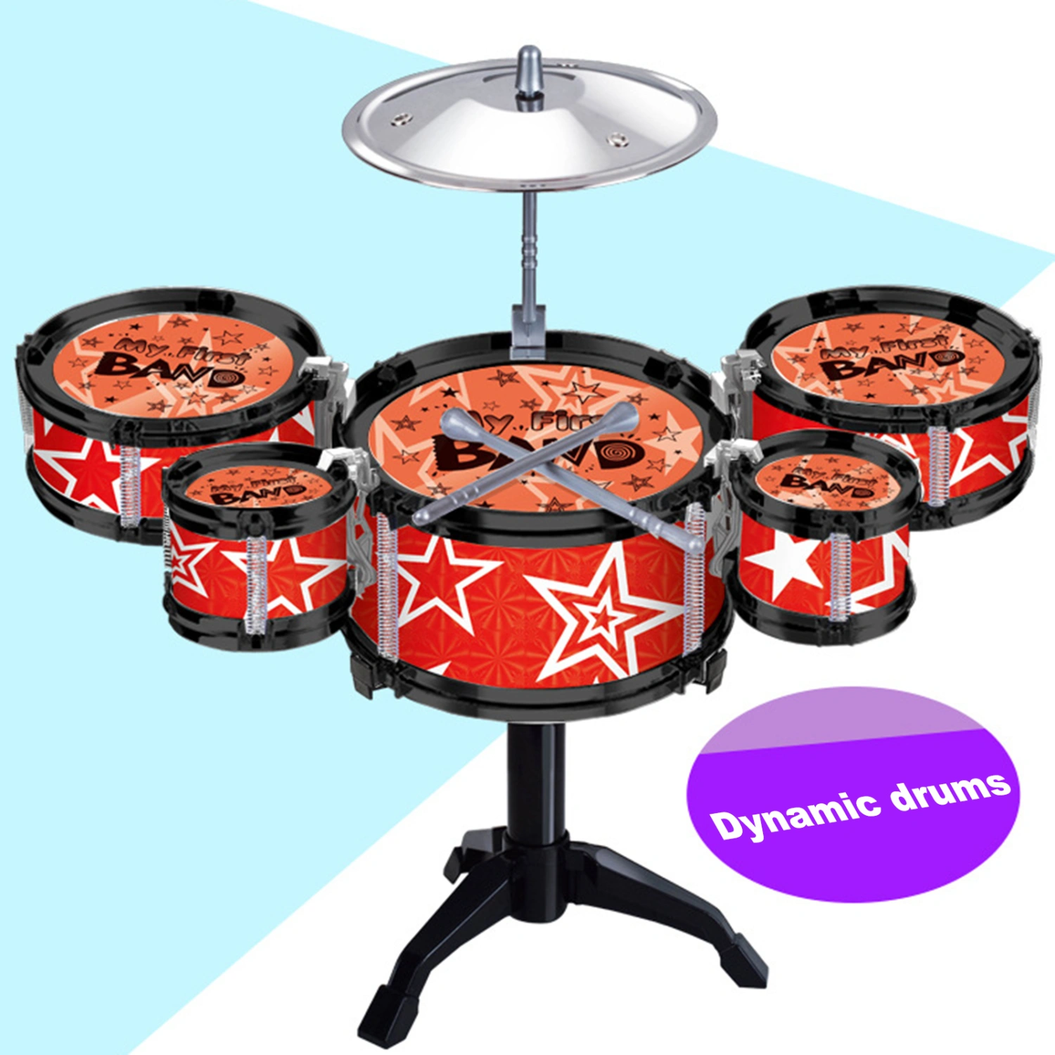 Drum Set Novelty Hand-eye Coordination Plastic Children Combination Jazz Drum for Playmate