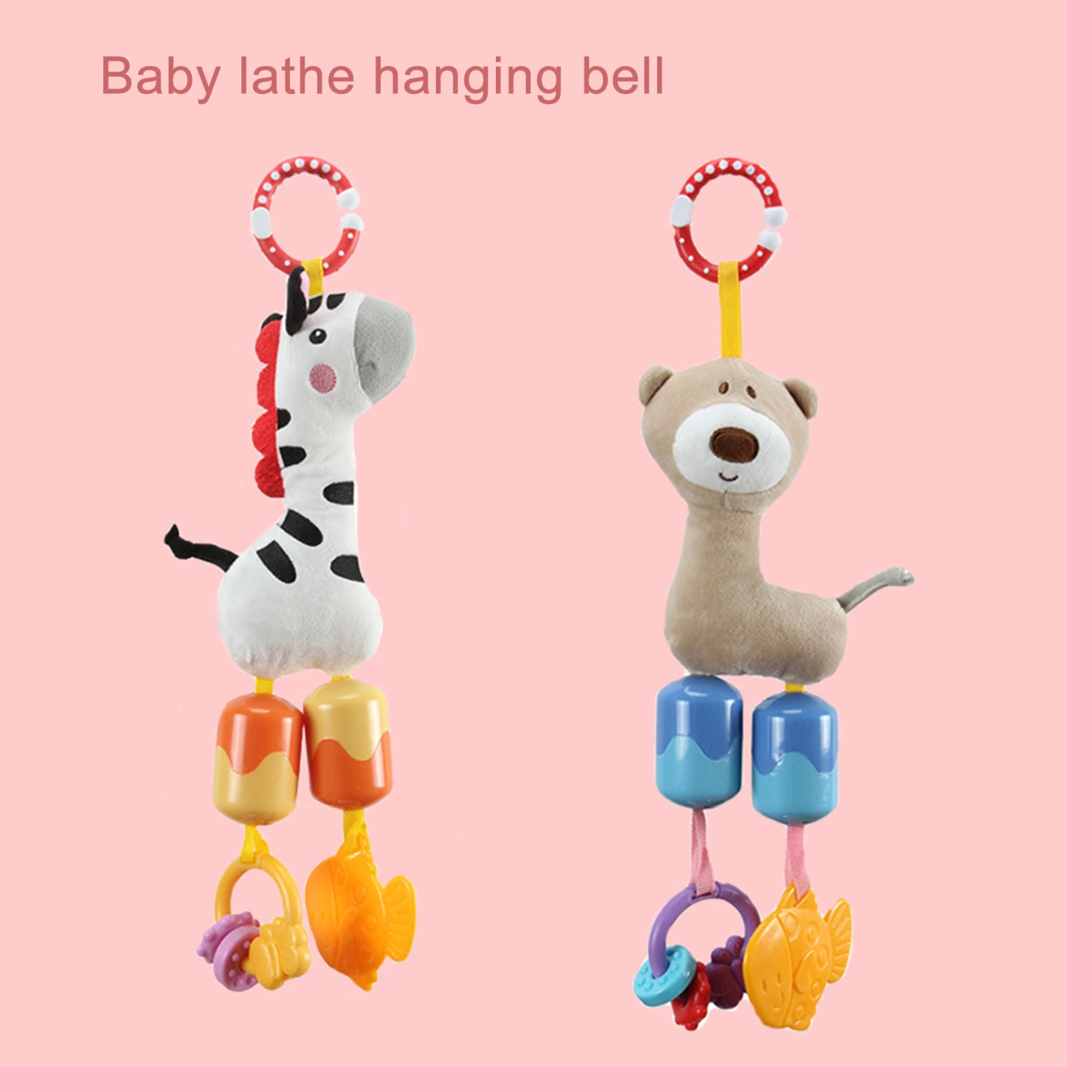 Crib Windbell Cartoon Adorable Fabric Lovely Stuffed Animal Baby Rattle Toy for Birthday Gift