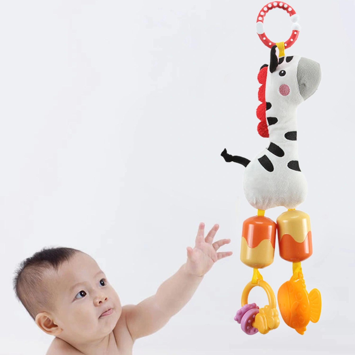 Crib Windbell Cartoon Adorable Fabric Lovely Stuffed Animal Baby Rattle Toy for Birthday Gift