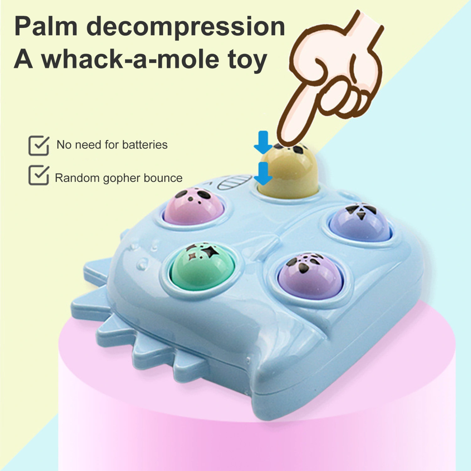 Whack-a-mole Keychain Cute Cartoon Dinosaur Interesting Nostalgic Stress Relief Exercise Coordination Fidget Toy Mini Portable Game Console Pendant Toy Christmas Gift