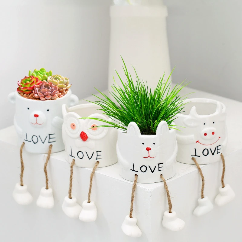 Cute Fleshy Ceramic Flower Pot Creative Desk