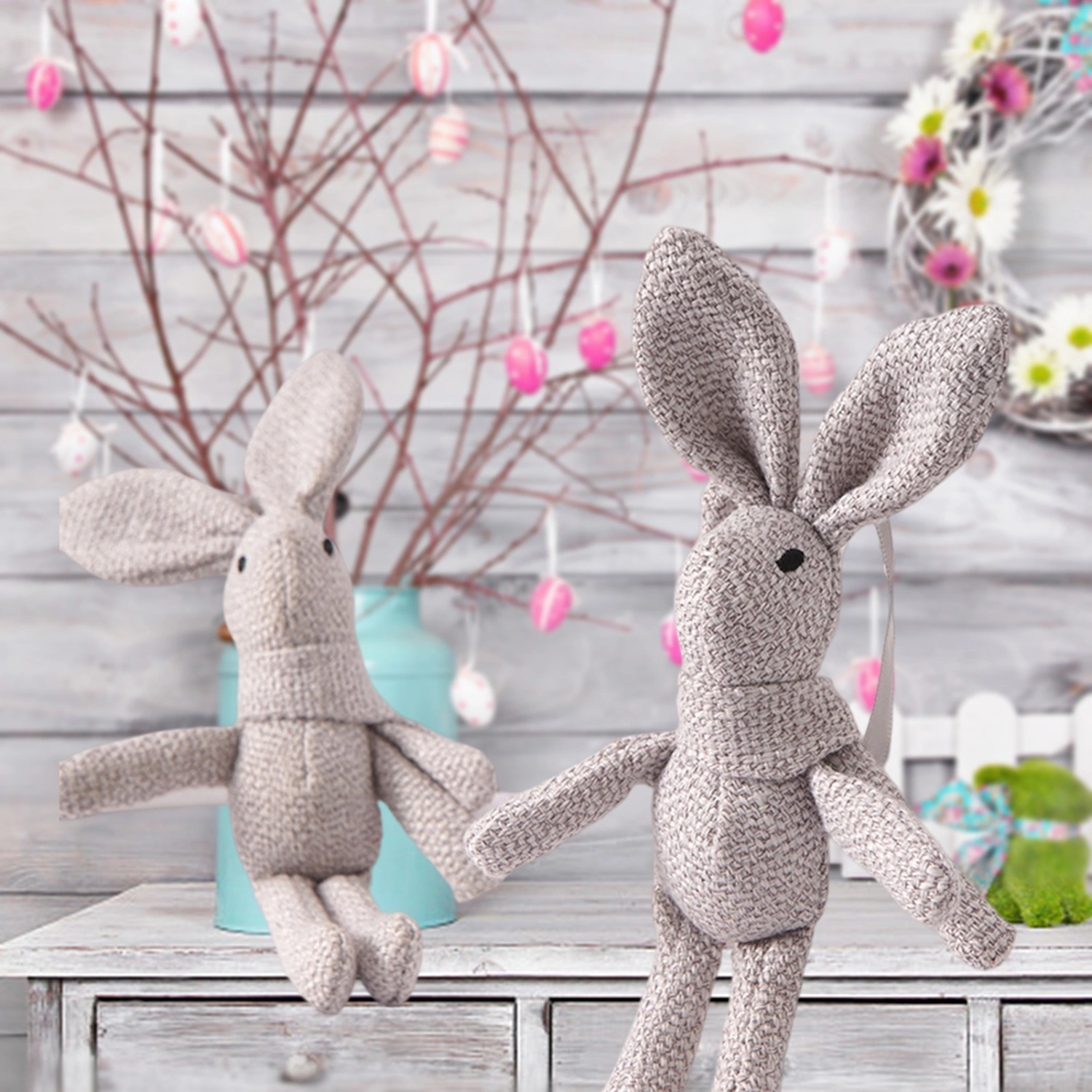 Plush Toy Adorable Appearance Fade-Resistant Super Soft Lanyard Design Lint Free Decorative PP Cotton Cartoon Bunny Keychain Plush Toy Backpack Decoration Bag Accessories