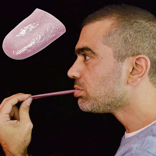 Realistic Pierced Fake Tongue Magic Prop Halloween Joke Prank Horrific Tool
