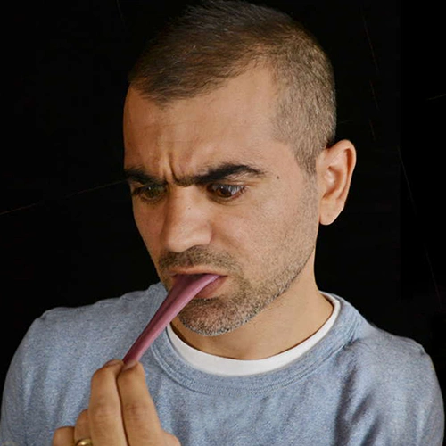 Realistic Pierced Fake Tongue Magic Prop Halloween Joke Prank Horrific Tool
