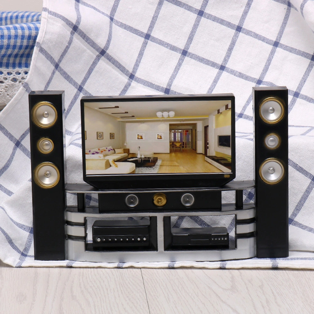 Miniature TV Speaker Appliance Set Kids Pretend Play Toy Dollhouse Accessory