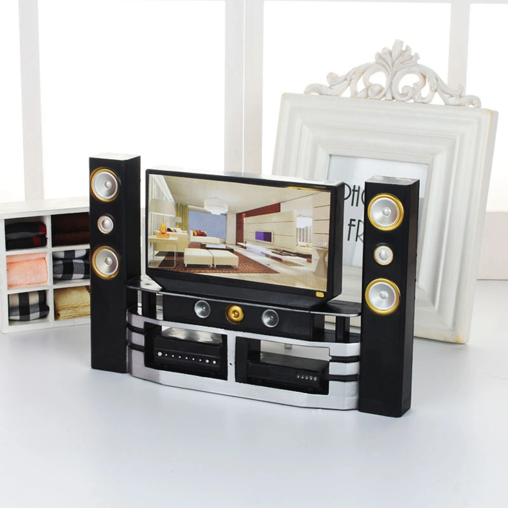 Miniature TV Speaker Appliance Set Kids Pretend Play Toy Dollhouse Accessory