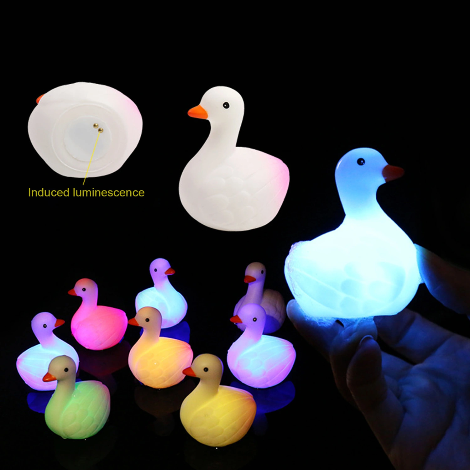 Baby Swan Bath Toy Colorful Lights Luminescence LED Light Floating No Children Baby Pool Bath Toy Kids Gifts