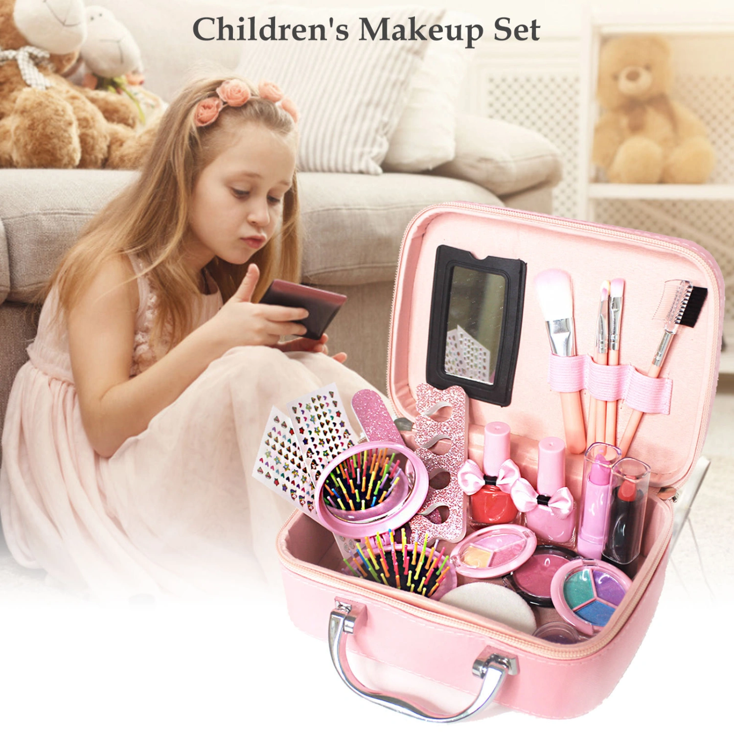Pretend Play Cosmetics Set Beauty Makeup Kit Children Girls Birthday Gift Toy