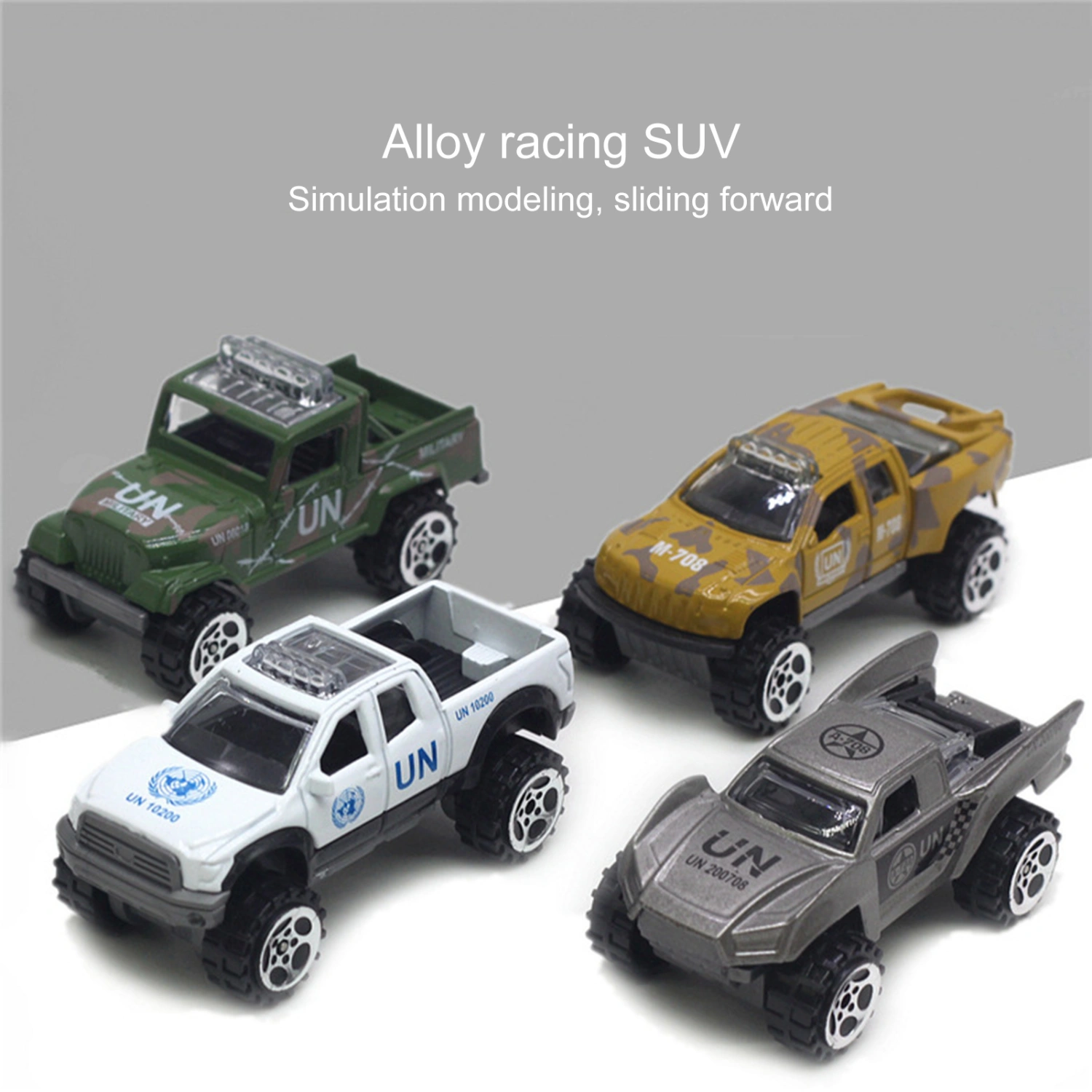 4Pcs Toy Car Realistic Appearance Easy Operation Alloy 1/64 Scale Mini Creativity Diecast Off-Road Car Toy for Collection