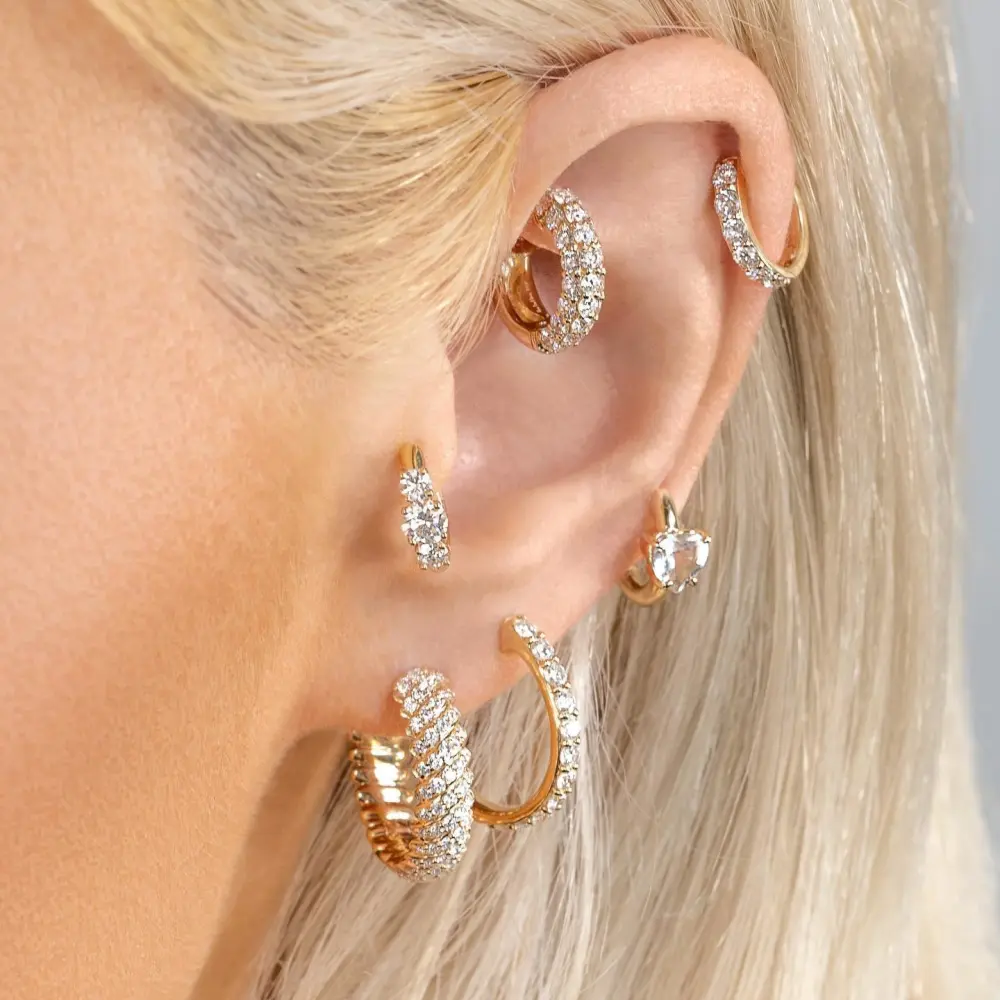 Women's Retro Gorgeous Diamond Earrings Set