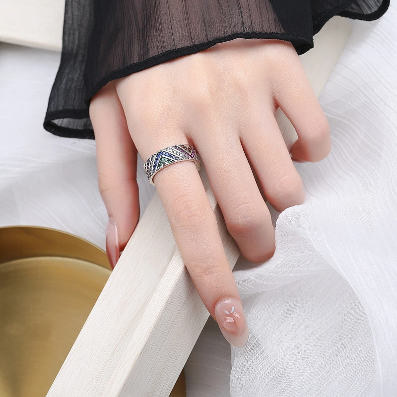 Women's Fashion Sterling Silver Ornamental Stone Ring