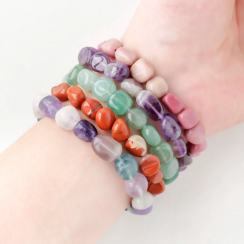 Natural Crystal Stone Rolling Stone Bracelet